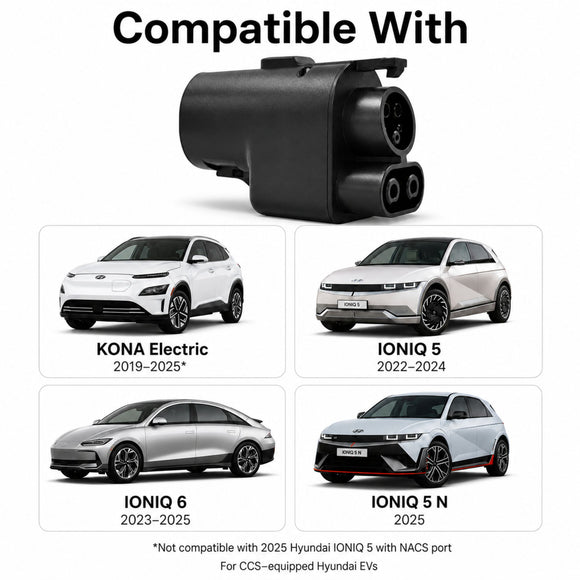 Hyundai NACS to CCS Tesla Supercharger Adapter for IONIQ 5/6, Kona, Genesis GV